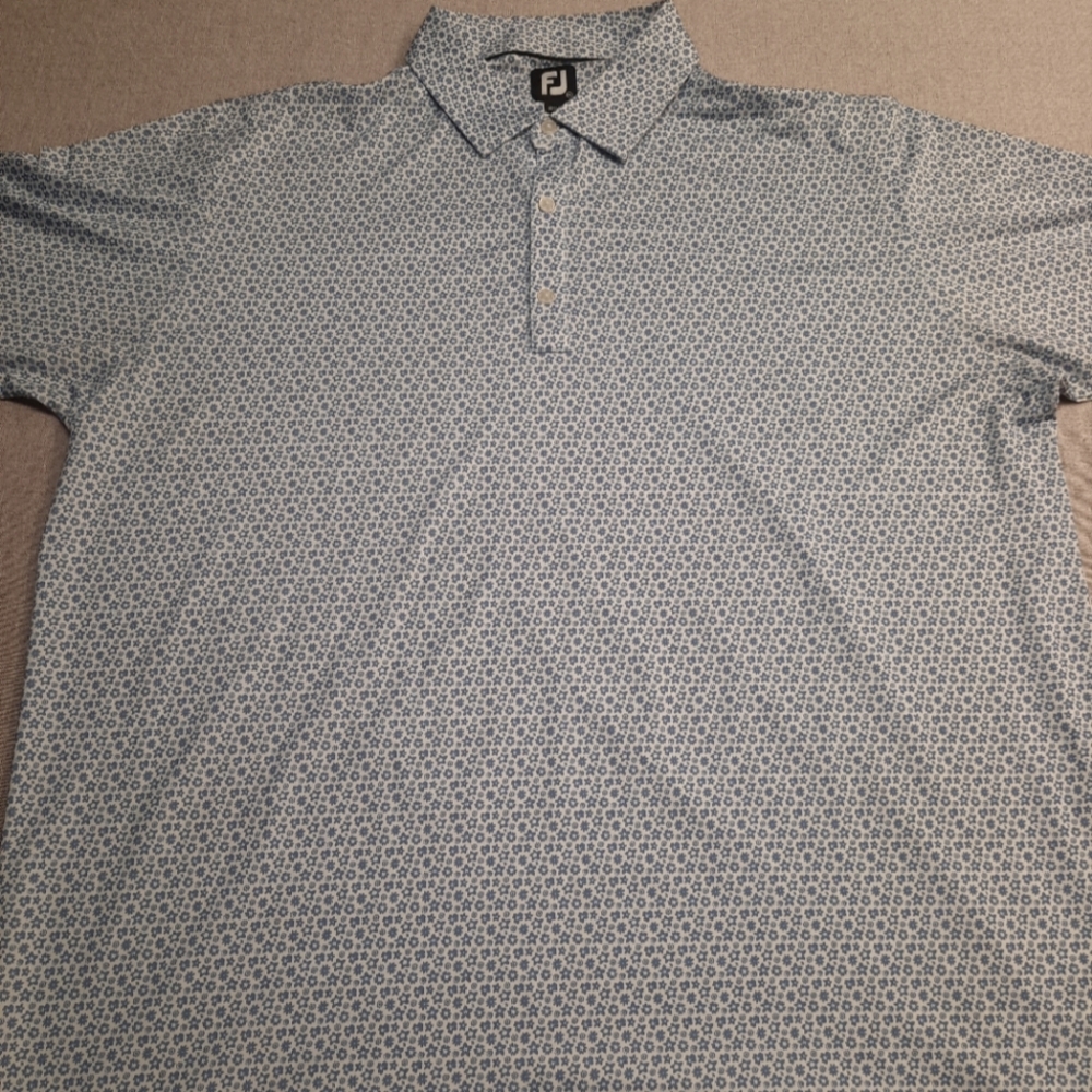 FootJoy Blue Floral Patterned Men's Polo Shirt
